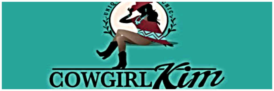 A welcome banner for Cowgirl Kim's Booth
