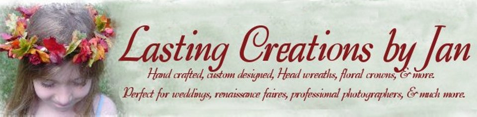 A welcome banner for Lasting Creations / Floral Crowns by Jan
