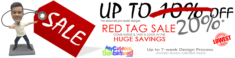 A welcome banner for Custom Bobbleheads, Personalized Action Figures & Cake Toppers
