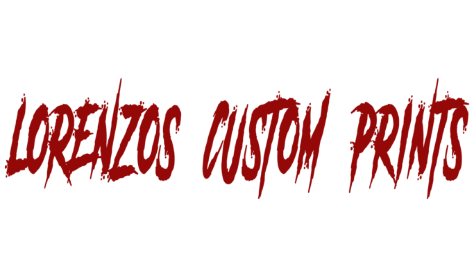 A welcome banner for Lorenzo's Custom Prints