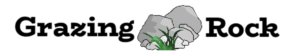 A welcome banner for Grazing Rock