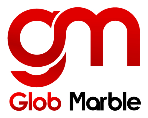 A welcome banner for Globmarble's booth