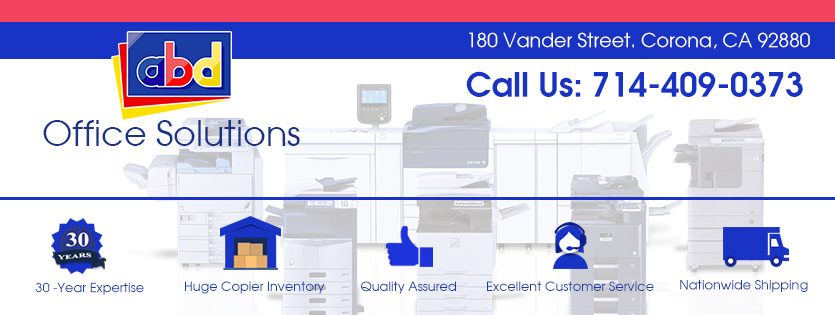 A welcome banner for ABD Office Solutions - Bonanza Store