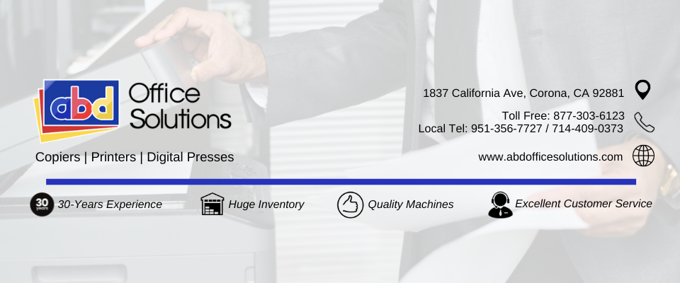 A welcome banner for ABD Office Solutions - Bonanza Store