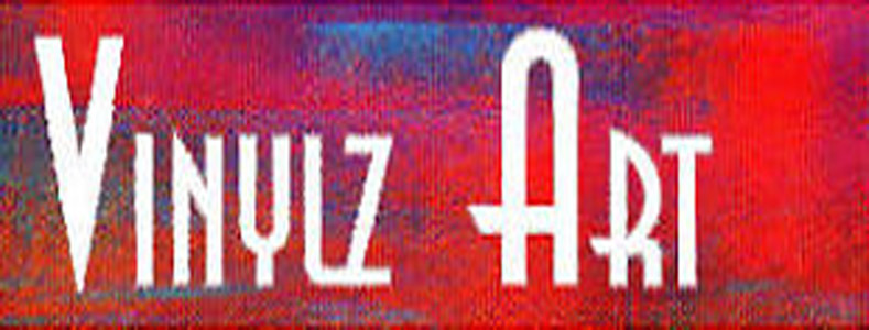 A welcome banner for Vinylz Art booth