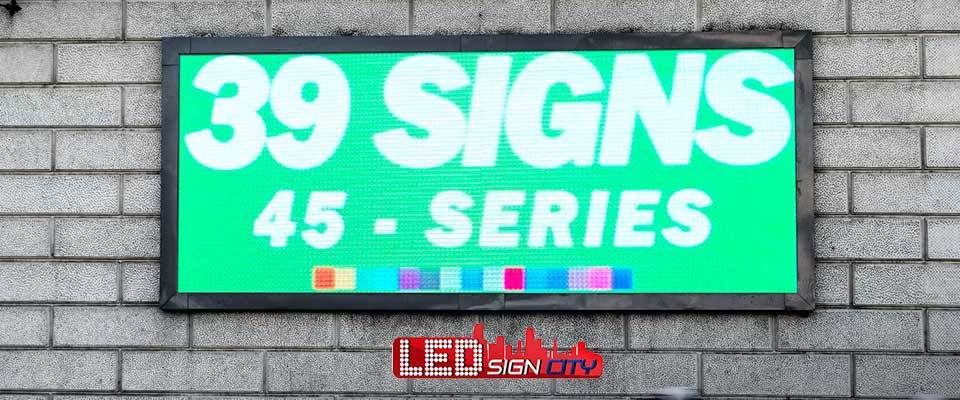 A welcome banner for LED Sign City