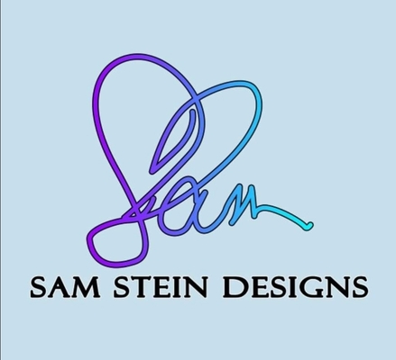 A welcome banner for Sam Stein Designs