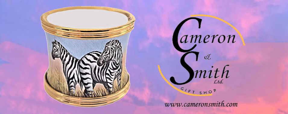 A welcome banner for Cameron & Smith Ltd. Enamel Box Booth