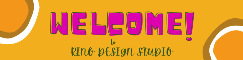A welcome banner for Rino Design Studio