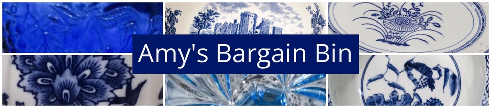 A welcome banner for Amy's Bargain Bin