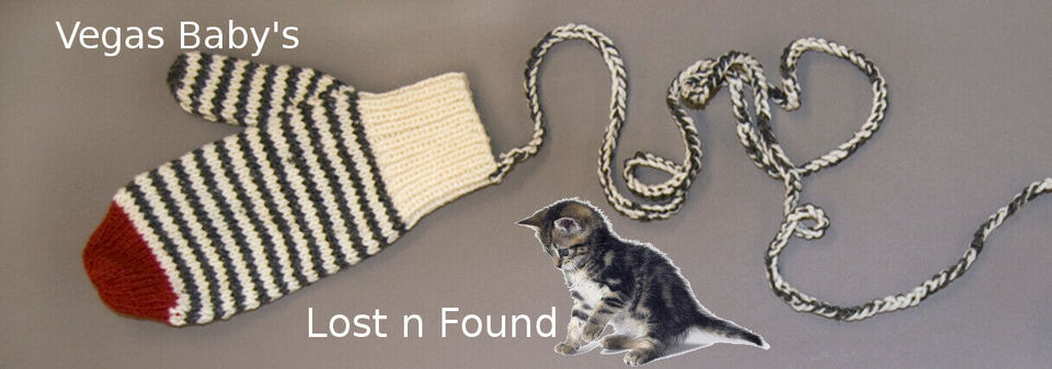 A welcome banner for Vegas Baby's Lost n Found's booth