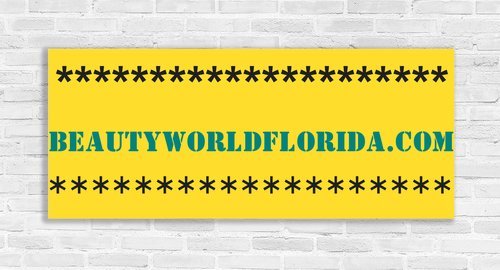 A welcome banner for BEAUTY WORLD FLORIDA