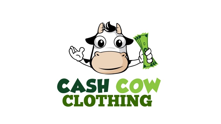 A welcome banner for CashCowClothing's store