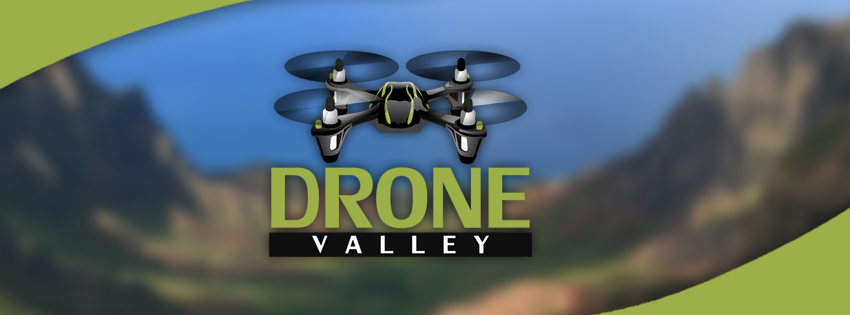 A welcome banner for Drone's store