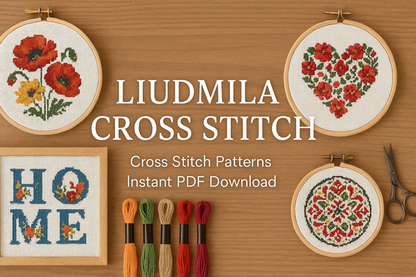 A welcome banner for Liudmila cross stitch