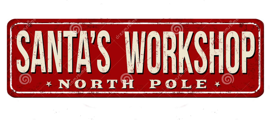 A welcome banner for Thrifty_Santa's Workshop