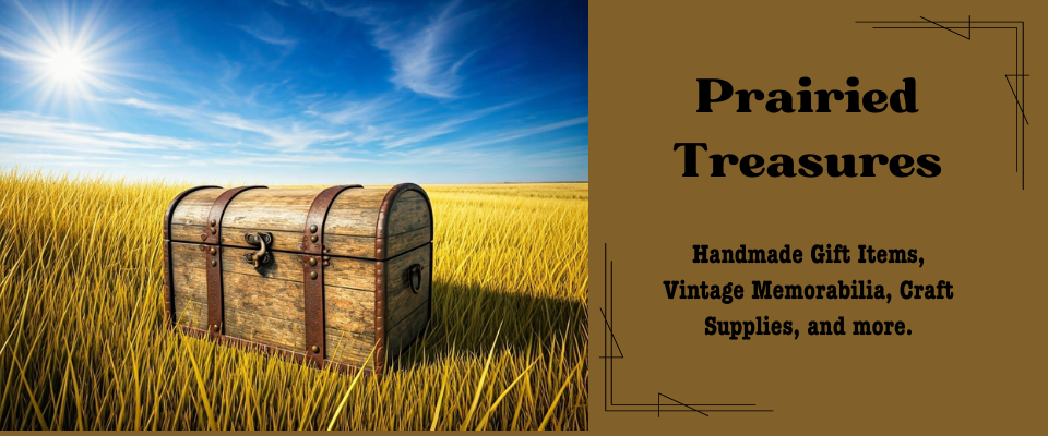 A welcome banner for Prairied Treasures