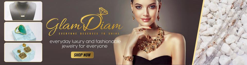 A welcome banner for Glamdiam Jewelry 