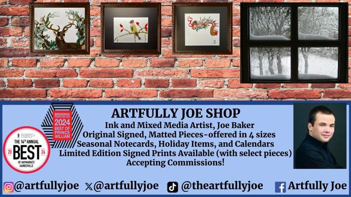 A welcome banner for ARTFULLY JOE SHOP -WINTER SALE