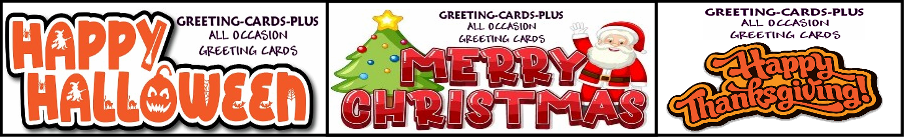 A welcome banner for Greeting Cards Plus