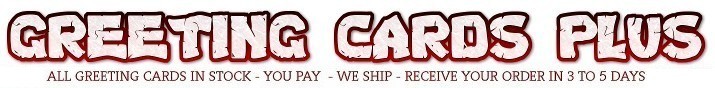 A welcome banner for Greeting Cards Plus