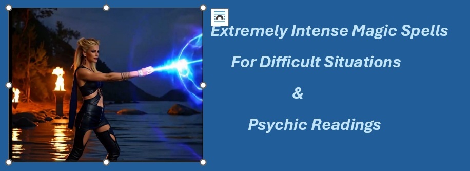 A welcome banner for Mystic Blondey Amazingly Powerful Magic Spell Casting and Psychic