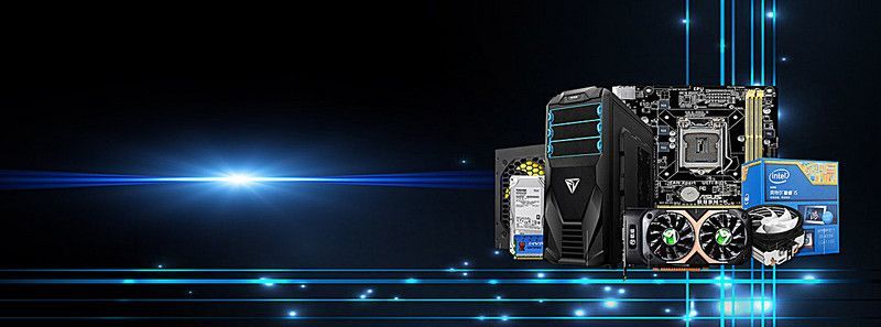 A welcome banner for Custom_PC_Builds's booth