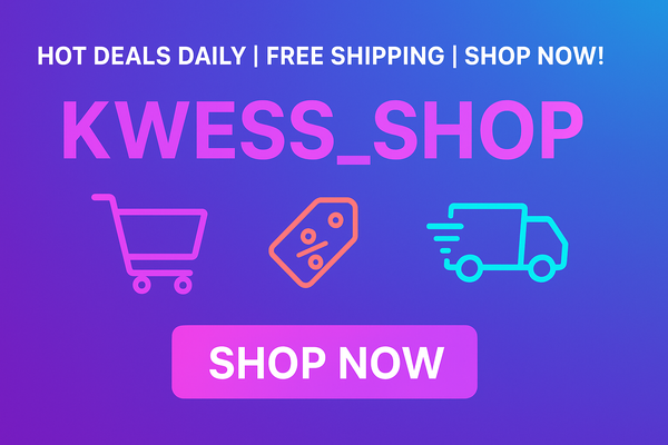 A welcome banner for Kwess_Shop