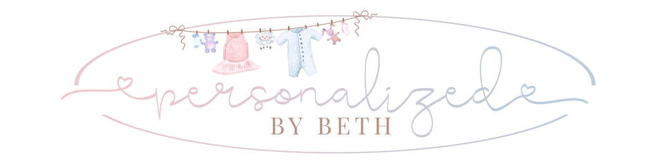A welcome banner for Personalized by Beth 