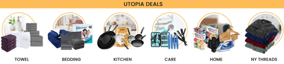 A welcome banner for Utopia Deals