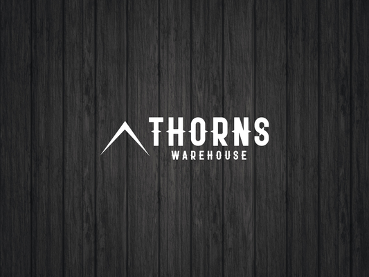 A welcome banner for Thorns Warehouse