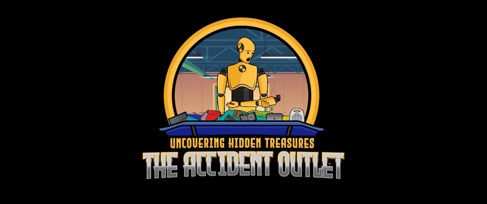A welcome banner for The Accident Outlet