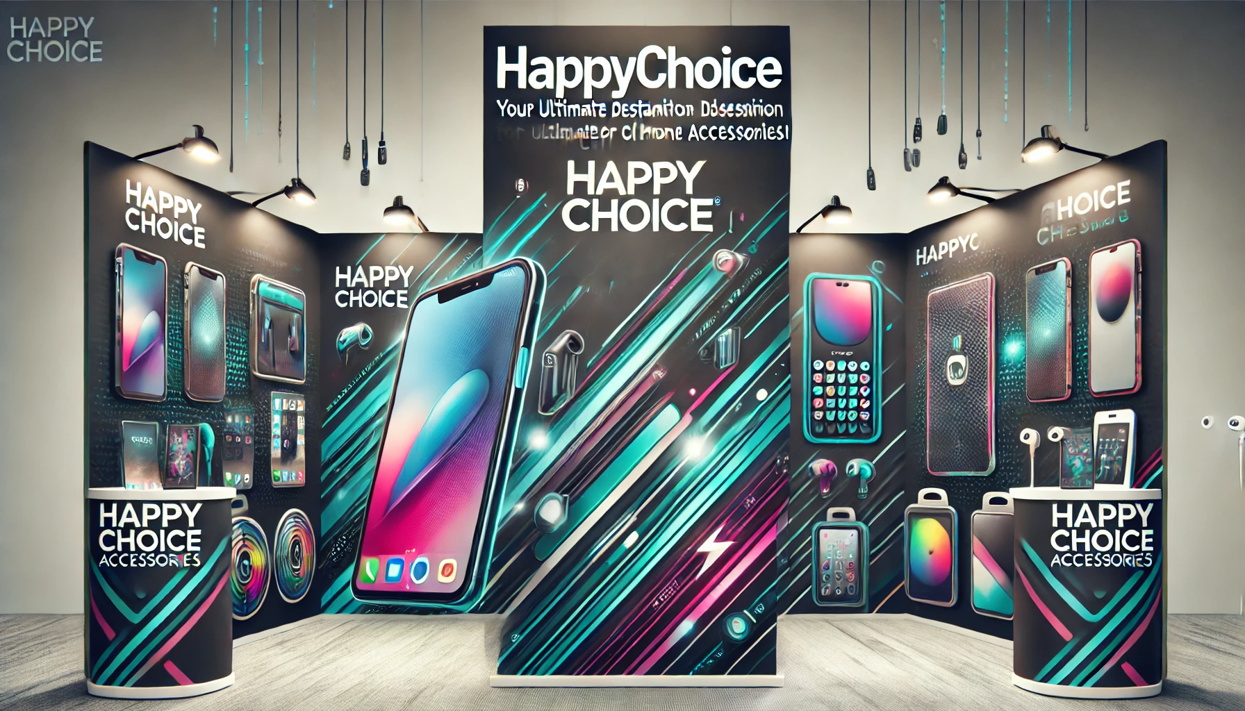 A welcome banner for Happy Choice_'s booth