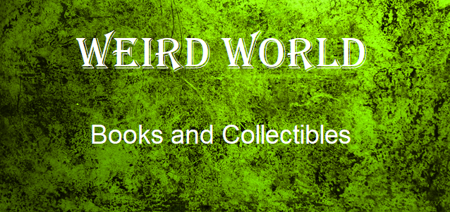 A welcome banner for Weird World Books