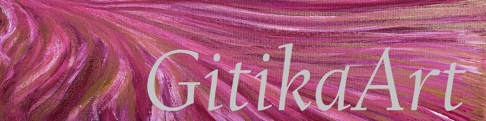 A welcome banner for GitikaArt's Original Paintings & Artworks of Landscapes Nature Flowers Abstracts