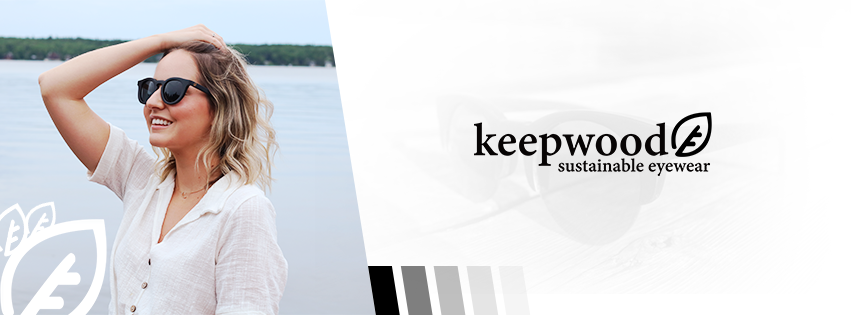 A welcome banner for Keepwood-Waterwheel Eyewear - Sustainable Wood Sunglasses & Eyeglass Frames