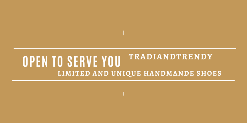 A welcome banner for Handmade Raffia and Leather  shoes 