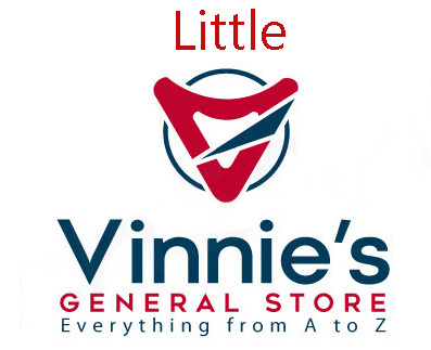 A welcome banner for Little Vinnie's General Store