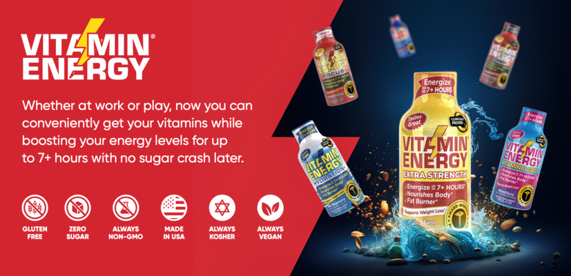 A welcome banner for Vitamin Energy® Shots