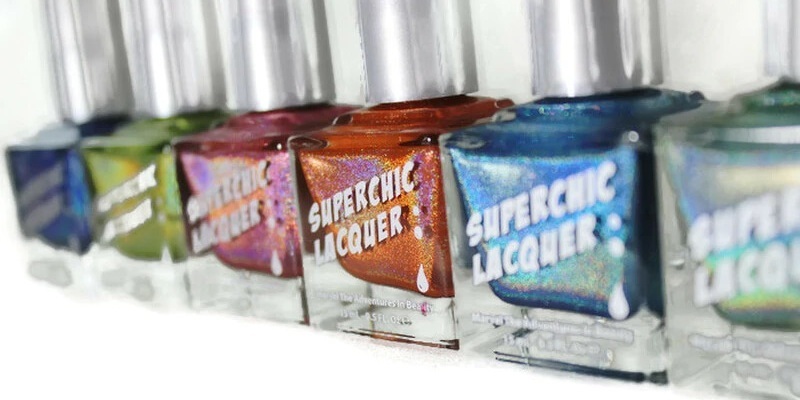 A welcome banner for SuperChic Brand - Handmade Special Effect Novelty Nail Lacquers & Cosmetics