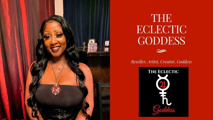 A welcome banner for The Eclectic Goddess