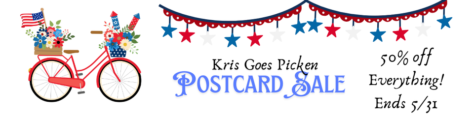 A welcome banner for Kris Goes Picken - Vintage Postcards, Greeting Cards & Ephemera