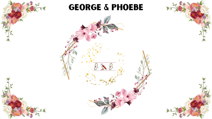 A welcome banner for Georgeandphoebe's booth