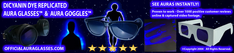 A welcome banner for Buy Dicyanin Style Aura Glasses & Aura Goggles! See Auras! Use for Ghost Hunting