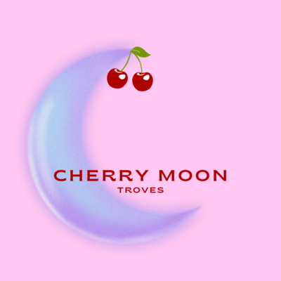 A welcome banner for CherryMoonTroves's booth