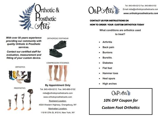 A welcome banner for orthoticprostheticarts.com