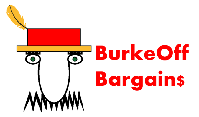 A welcome banner for BurkeOff Bargain$