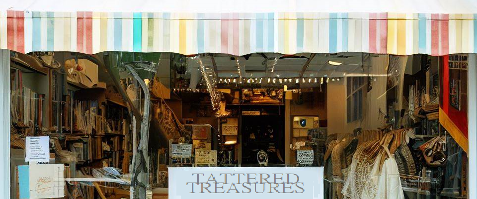 A welcome banner for Tattered Treasures