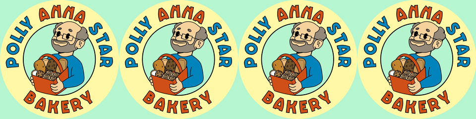 A welcome banner for PollyAnnaStar Bakery