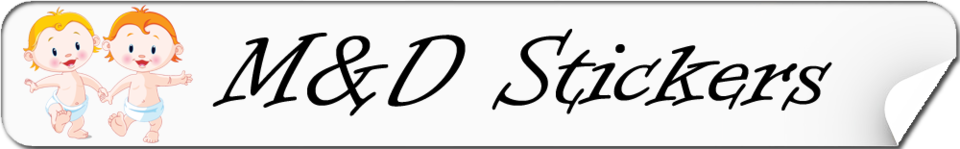 A welcome banner for M&D Stickers